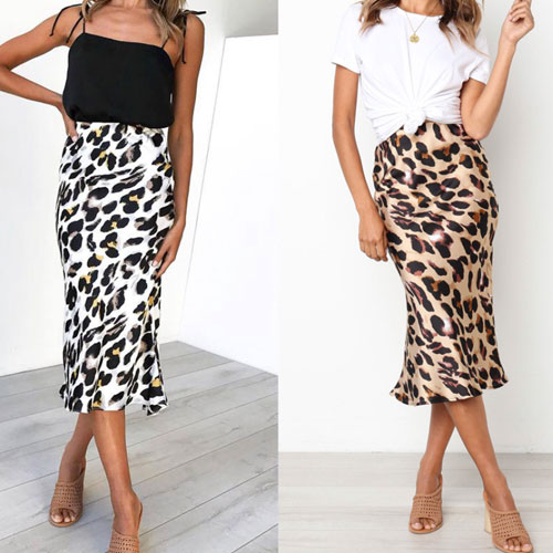 Leopard long skirt