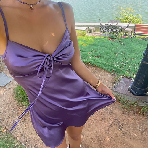 Purple mini silk
